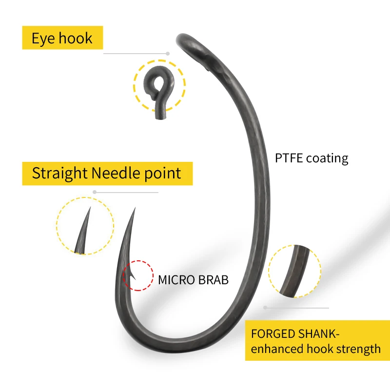 10pcs Carp Fishing Hook Curved - Fishing Hook Barbless บทวิจารณ์และราคา