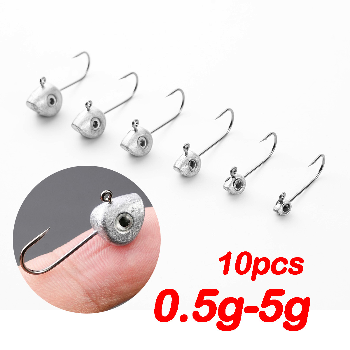 10pcs Mini Jig Head Hook 3D Ey - Fishing Hook Offset บทวิจารณ์และราคา