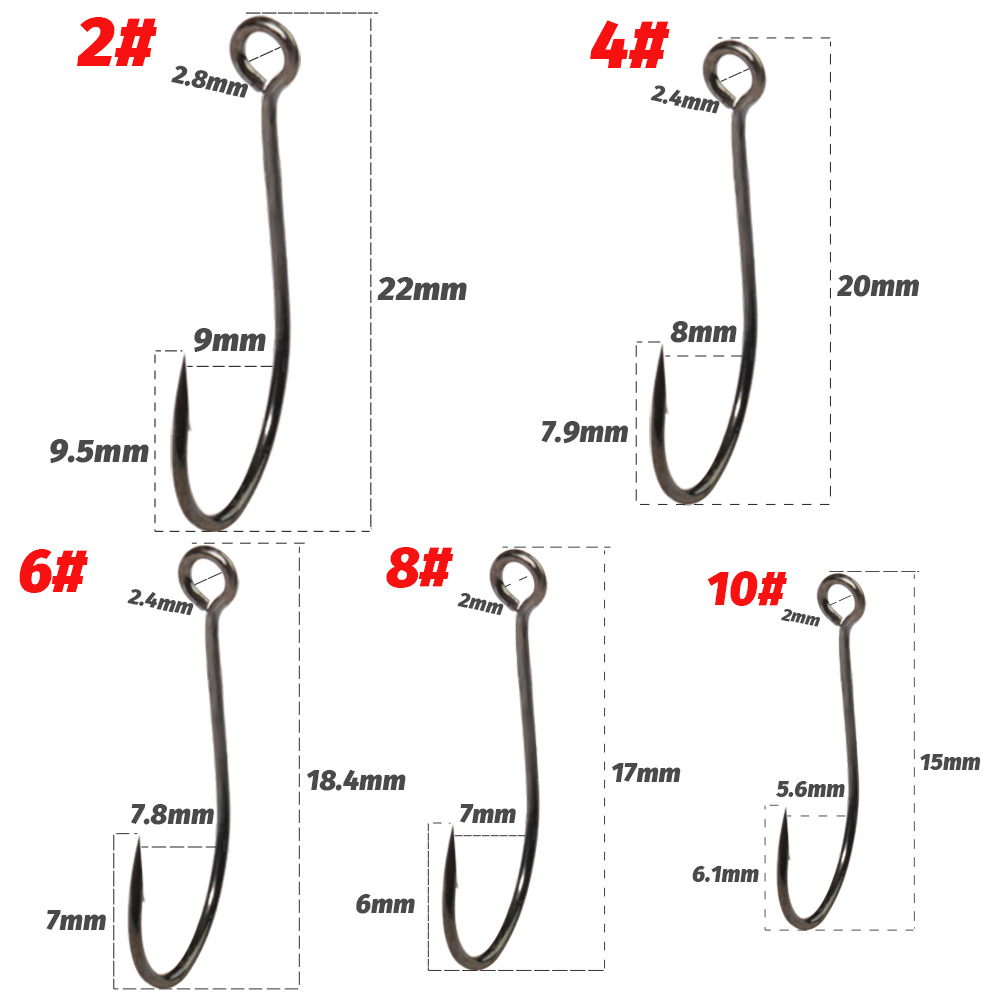 20PCS Big Ring Single Hooks 2# - Fishing Hook Circle บทวิจารณ์และราคา
