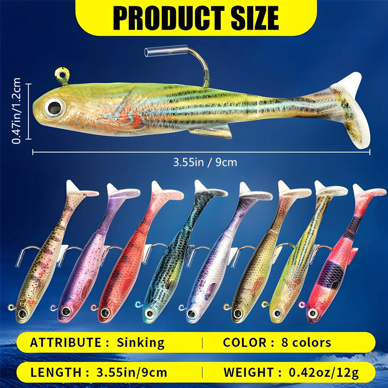 Pre-Rigged Sea Bass Lure | 3-P - Fishing Hook Weedless บทวิจารณ์และราคา