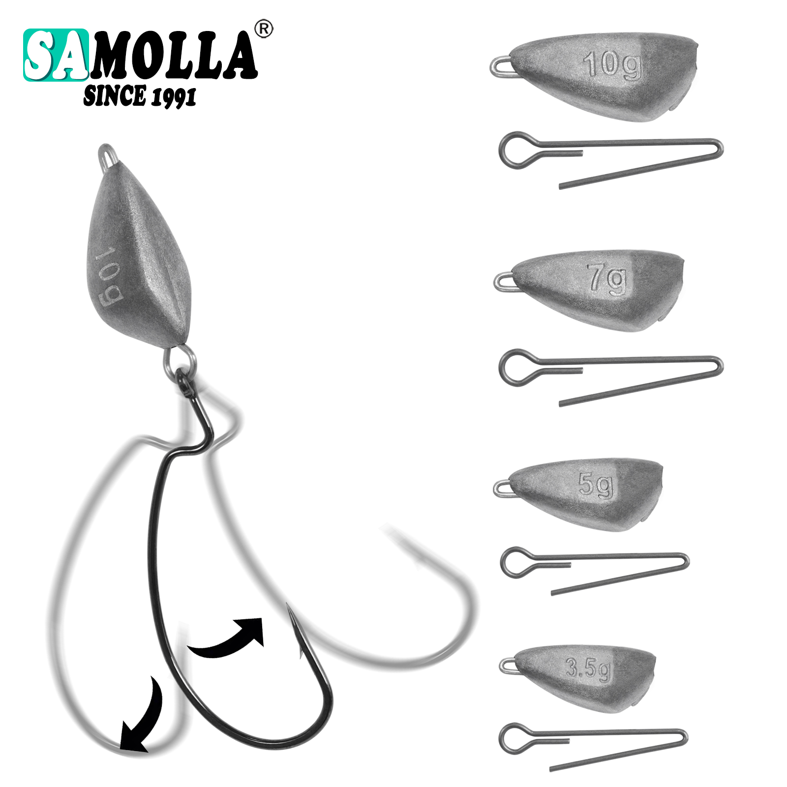 SAMOLLA 5pcs Jig Head Fishing  - Fishing Hook Jig บทวิจารณ์และราคา