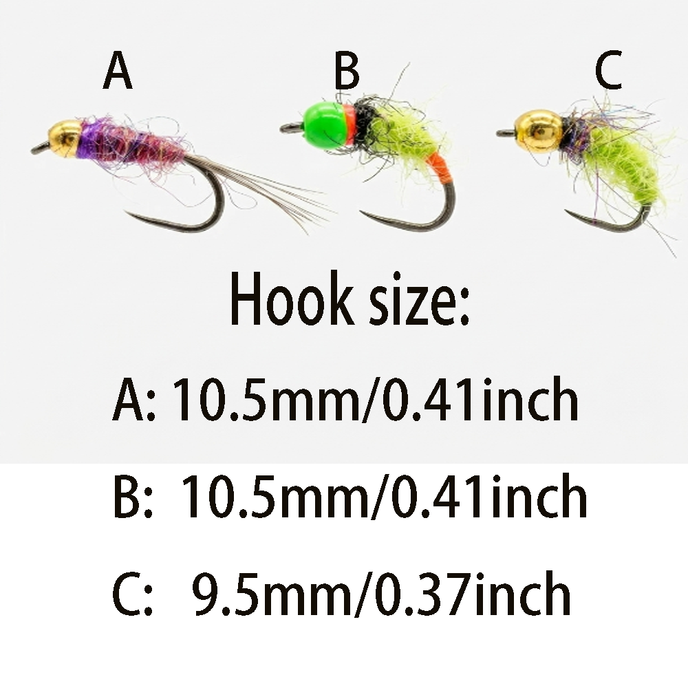 6/12Pcs Mixed Wet Nymph Fly Fi - Fishing Hook Assortment บทวิจารณ์และราคา