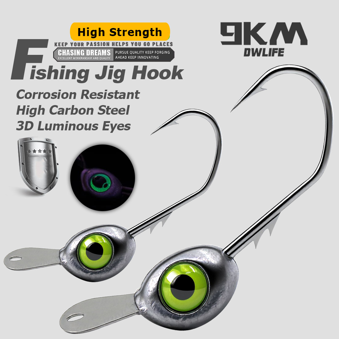 9KM Shaky Head Jigs Hook with  - Fishing Hook Weedless บทวิจารณ์และราคา