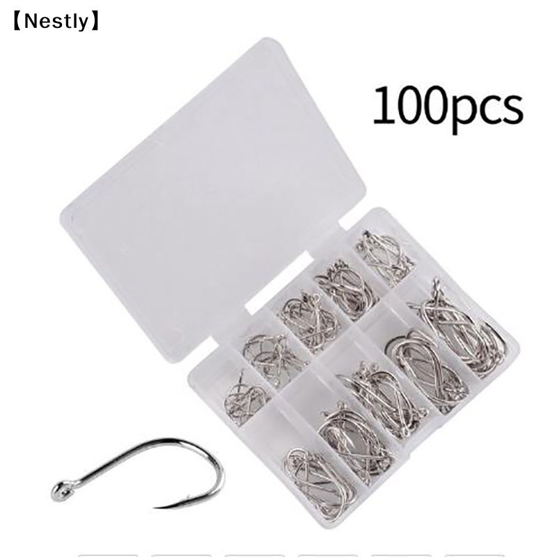 100pcs/box Fishing Hooks Carbo - Fishing Hook Circle บทวิจารณ์และราคา