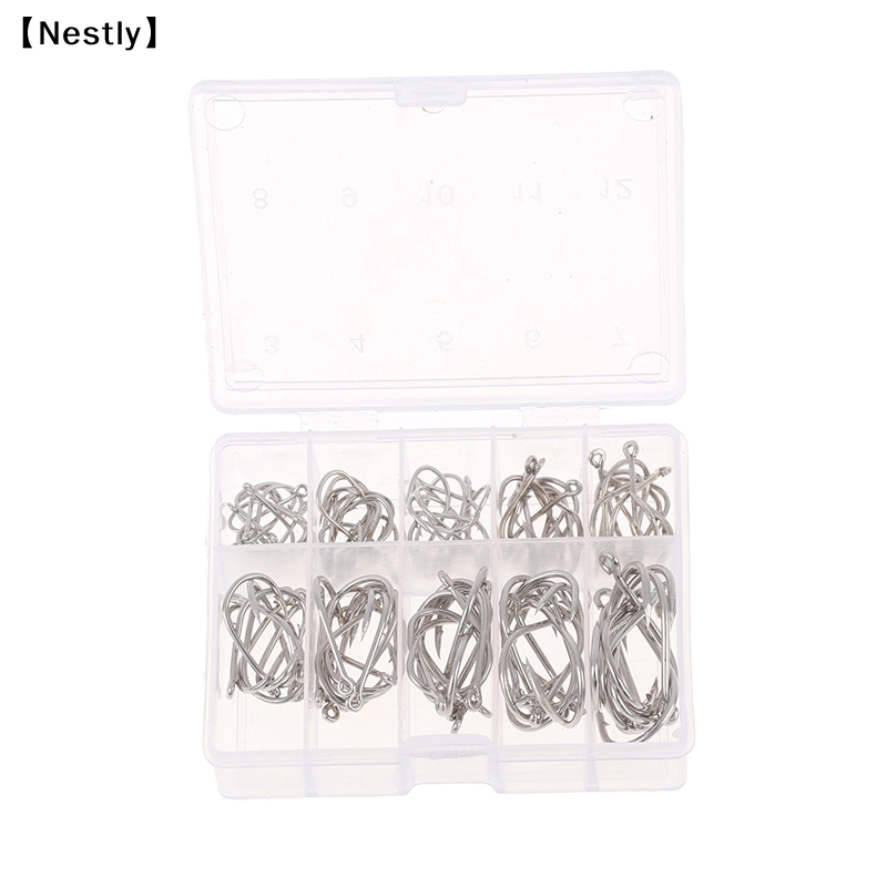 100pcs/box Fishing Hooks Carbo - Fishing Hook Circle บทวิจารณ์และราคา