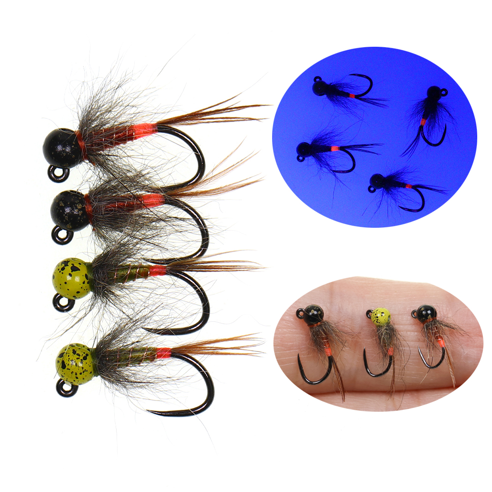 6PCS Jig Tungsten Bead Head Ny - Fishing Hook Barbless บทวิจารณ์และราคา