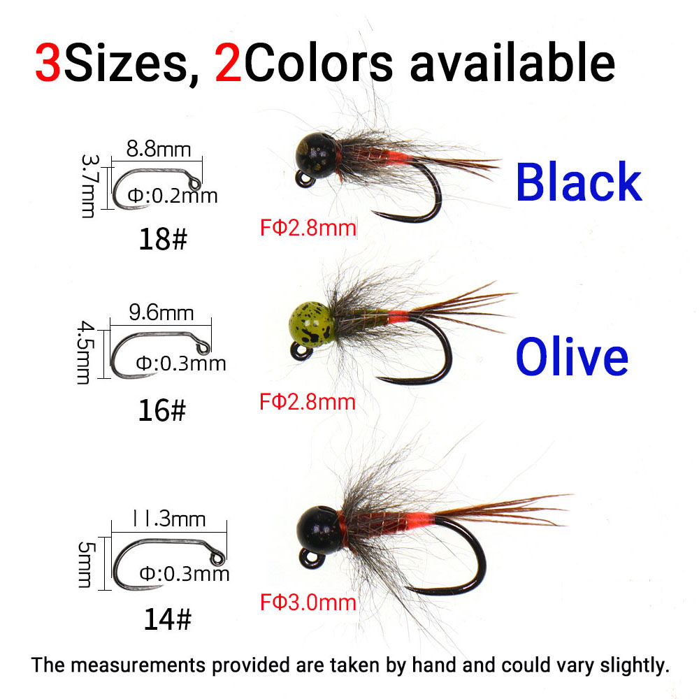 6PCS Jig Tungsten Bead Head Ny - Fishing Hook Barbless บทวิจารณ์และราคา