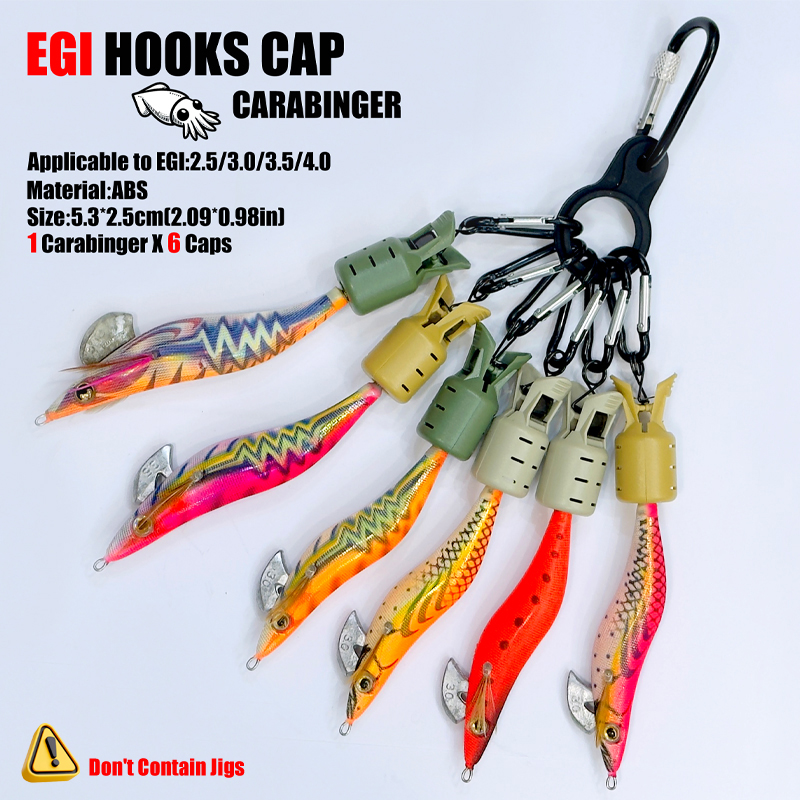 Squid Jig Hook Caps and Carabi - Fishing Hook Jig บทวิจารณ์และราคา