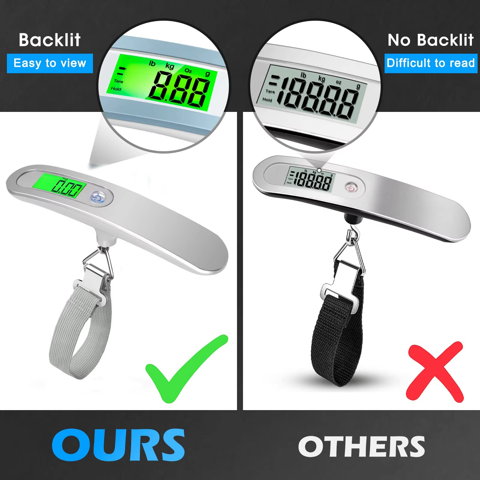 Portable Scale Digital LCD Dis - Fishing Hook Stainless Steel บทวิจารณ์และราคา