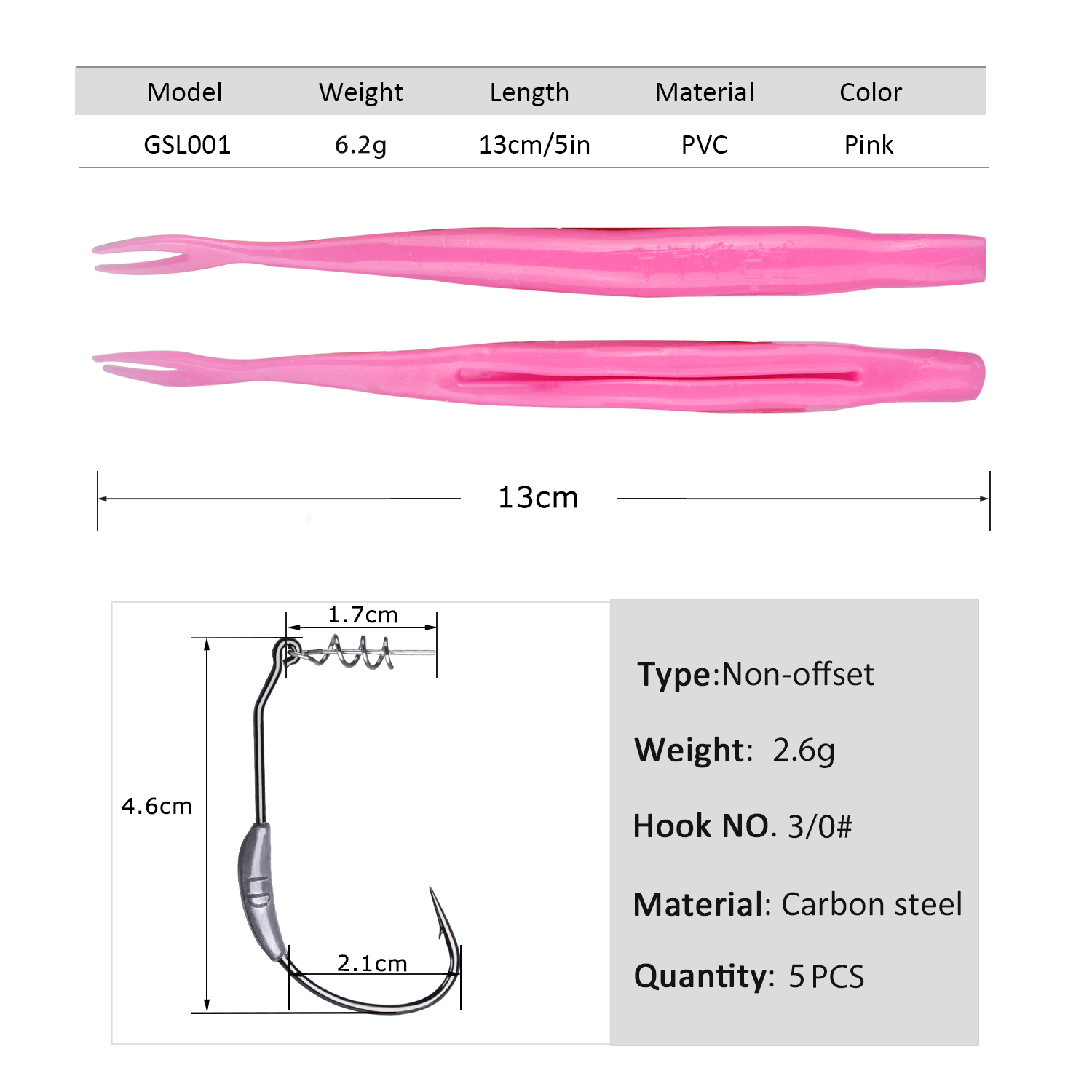 Goture 5pcs Weedless Split Tai - Fishing Hook Weedless บทวิจารณ์และราคา