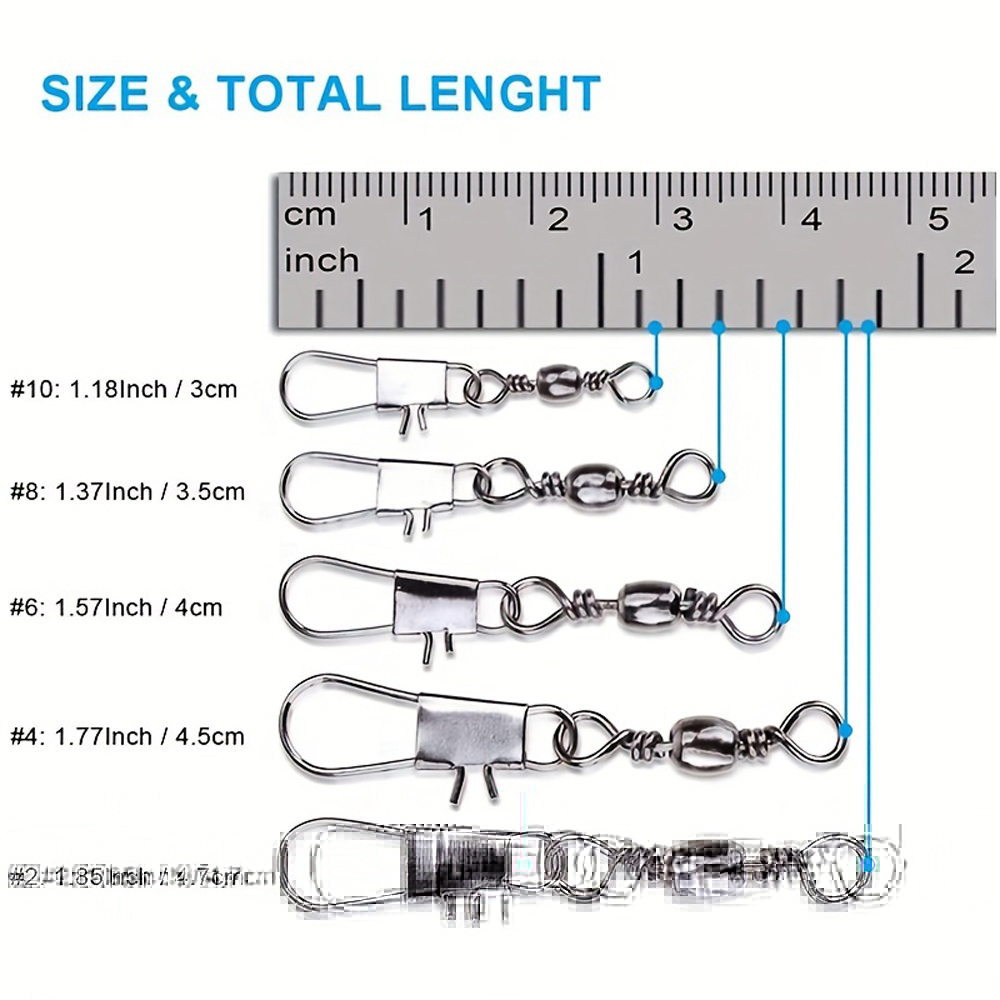 100Pcs/Lot 4#6#8#10#12# Swivel - Fishing Hook Stainless Steel บทวิจารณ์และราคา