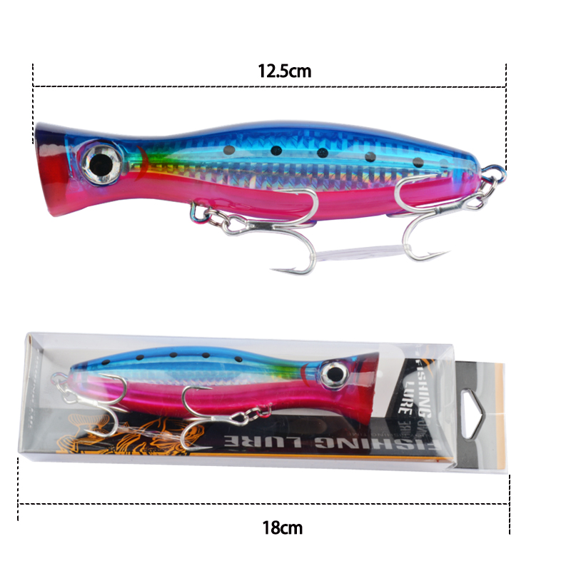 1pc 43g Big Popper Floating Wo - Fishing Hook Treble บทวิจารณ์และราคา