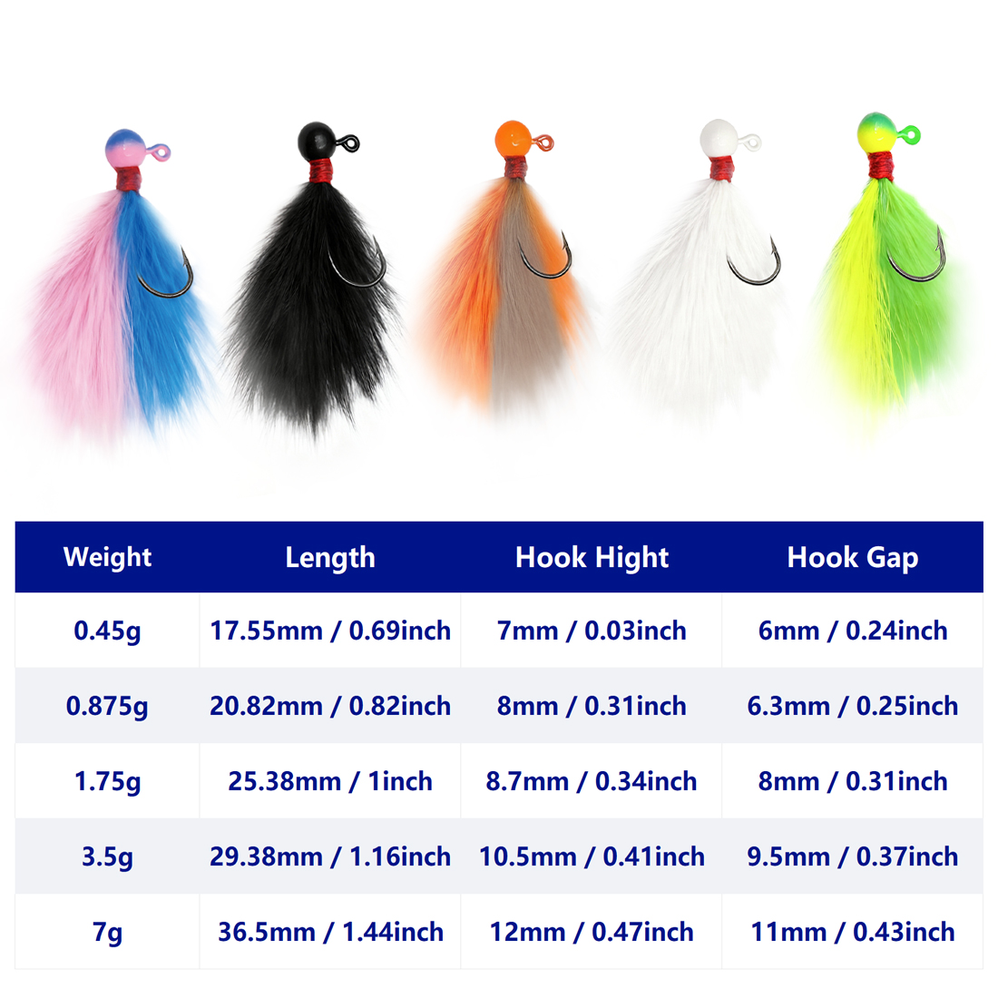 9KM 5pcs Mixed-Color Marabou J - Fishing Hook Assortment บทวิจารณ์และราคา