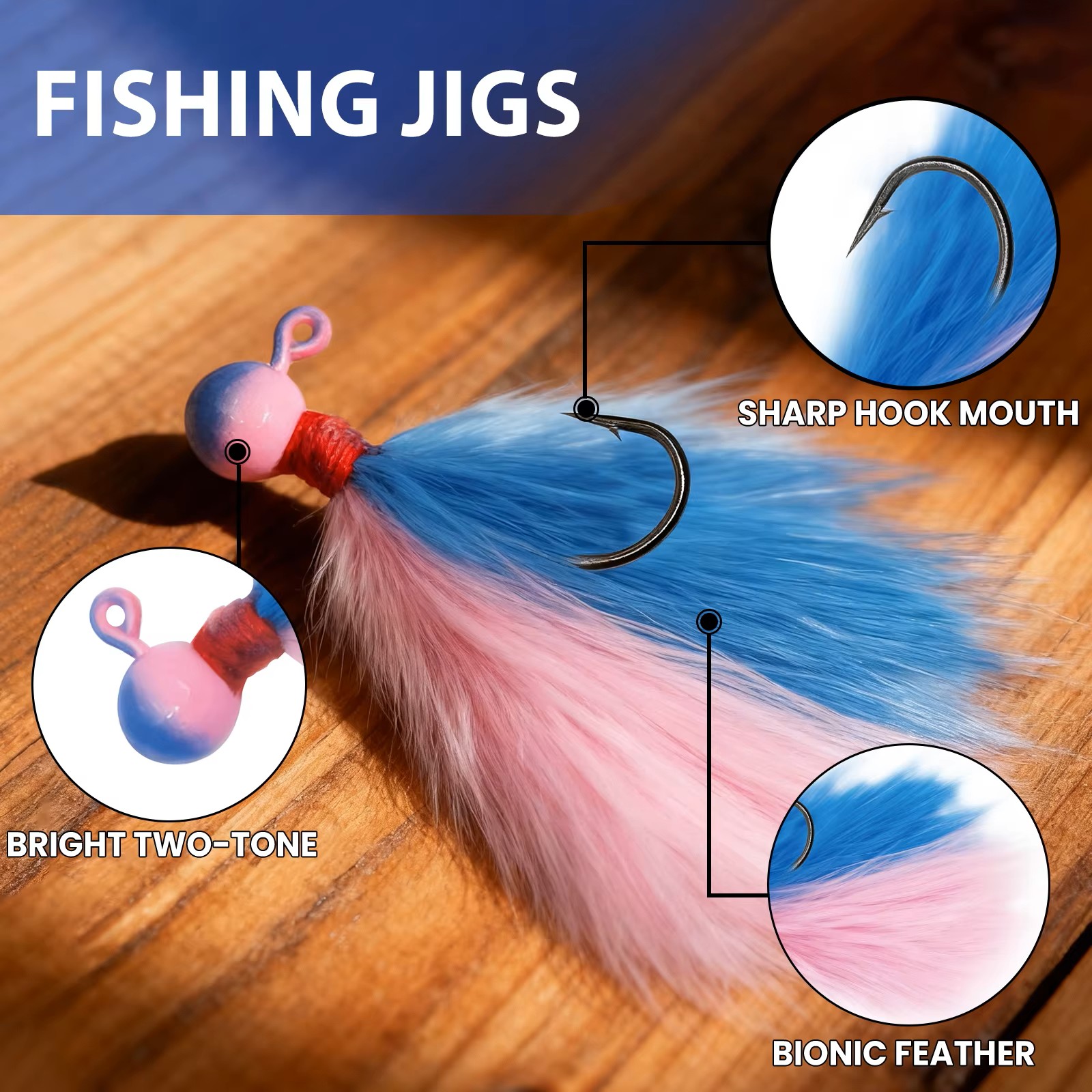 9KM 5pcs Mixed-Color Marabou J - Fishing Hook Assortment บทวิจารณ์และราคา