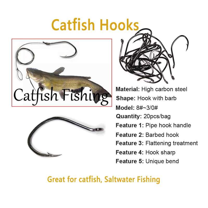 Wifreo 20pcs V Shape Catfish H - Fishing Hook Barbless บทวิจารณ์และราคา