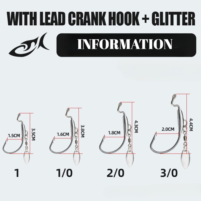 [TUODIAO]Crank Hook Jig Heads  - Fishing Hook Weedless บทวิจารณ์และราคา