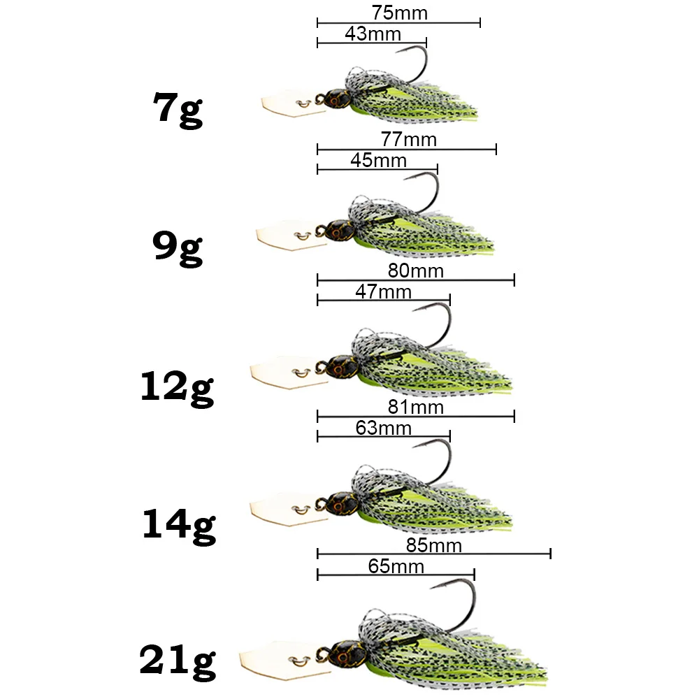 Spinner Bait 7g/9g/12g/14g/21g - Fishing Hook Weedless บทวิจารณ์และราคา