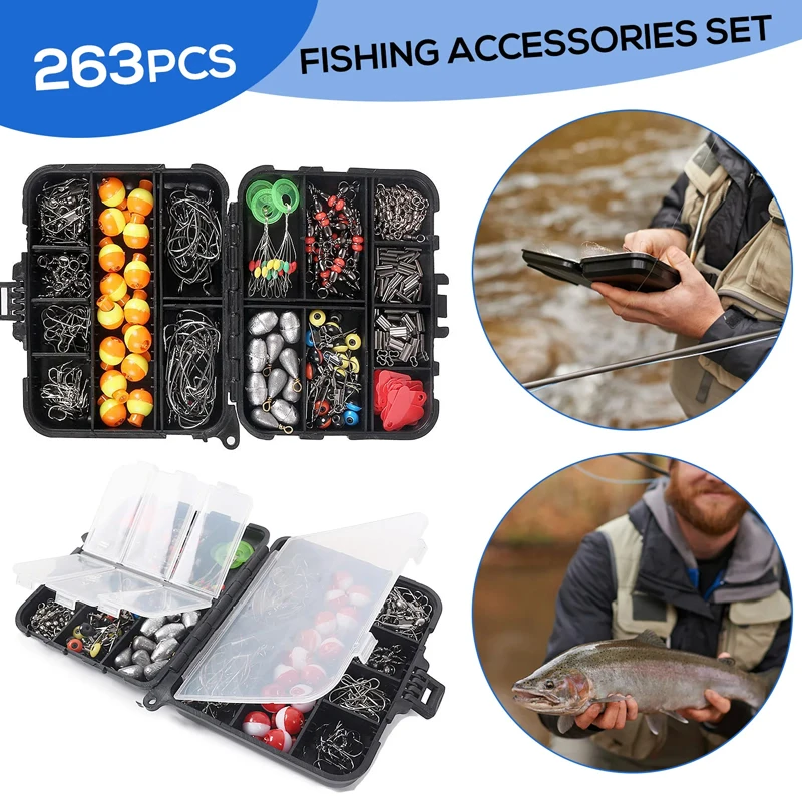 263pcs Outdoor Fishing Accesso - Fishing Hook Box บทวิจารณ์และราคา