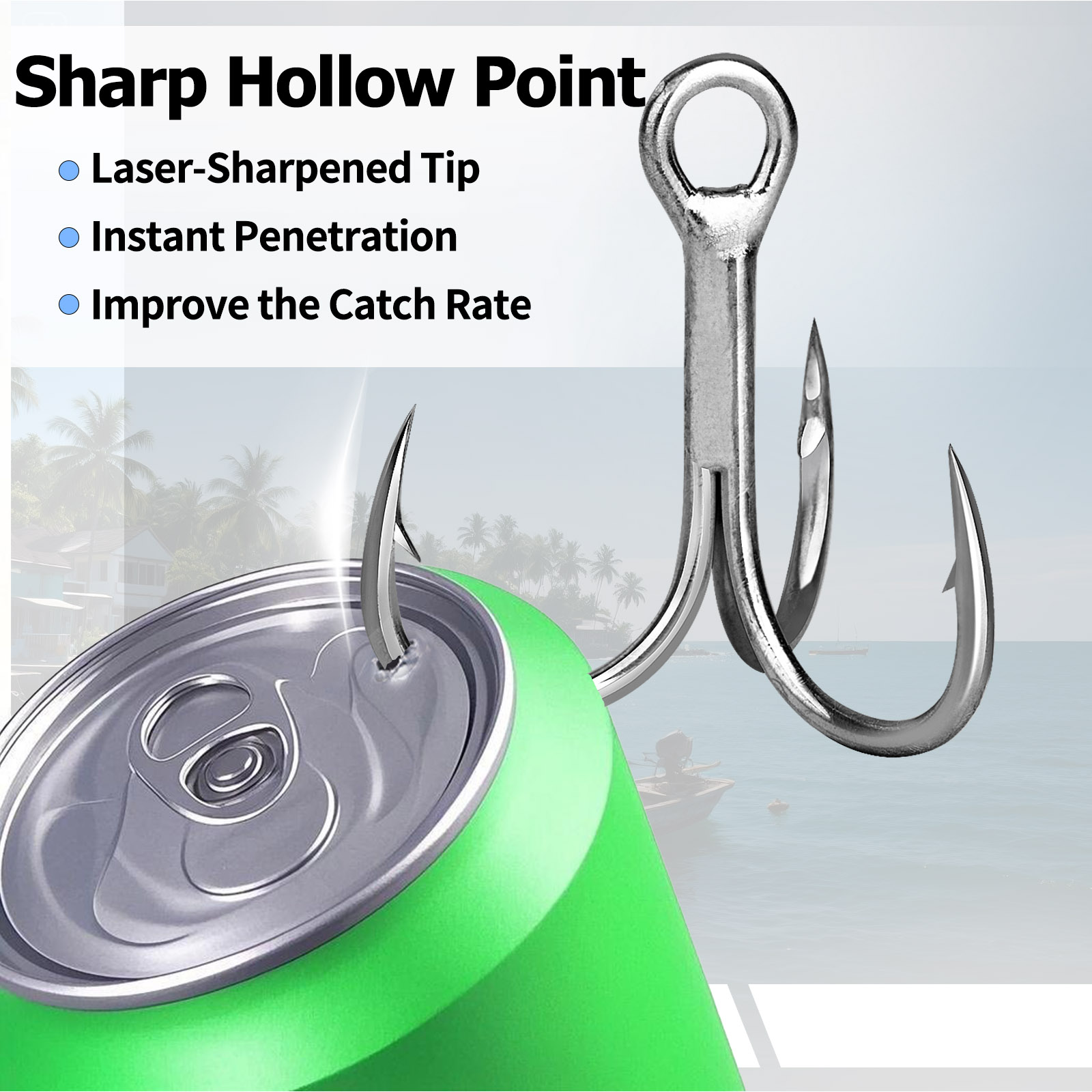 9KM Saltwater Treble Hooks 3X  - Fishing Hook Offset บทวิจารณ์และราคา