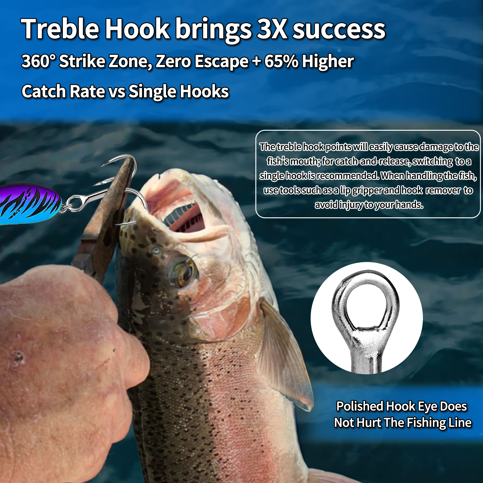 9KM Saltwater Treble Hooks 3X  - Fishing Hook Offset บทวิจารณ์และราคา