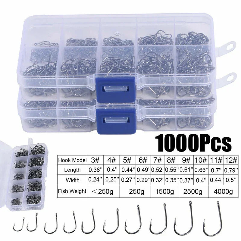 50-1600Pcs/BoxFishing Hooks Ca - Fishing Hook Circle บทวิจารณ์และราคา