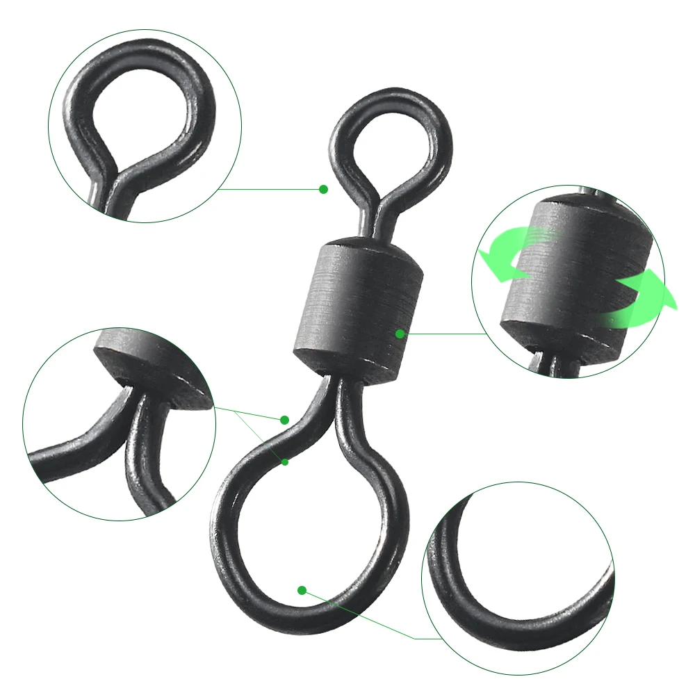 100pcs Carp Fishing Swivel Big - Fishing Hook Size บทวิจารณ์และราคา