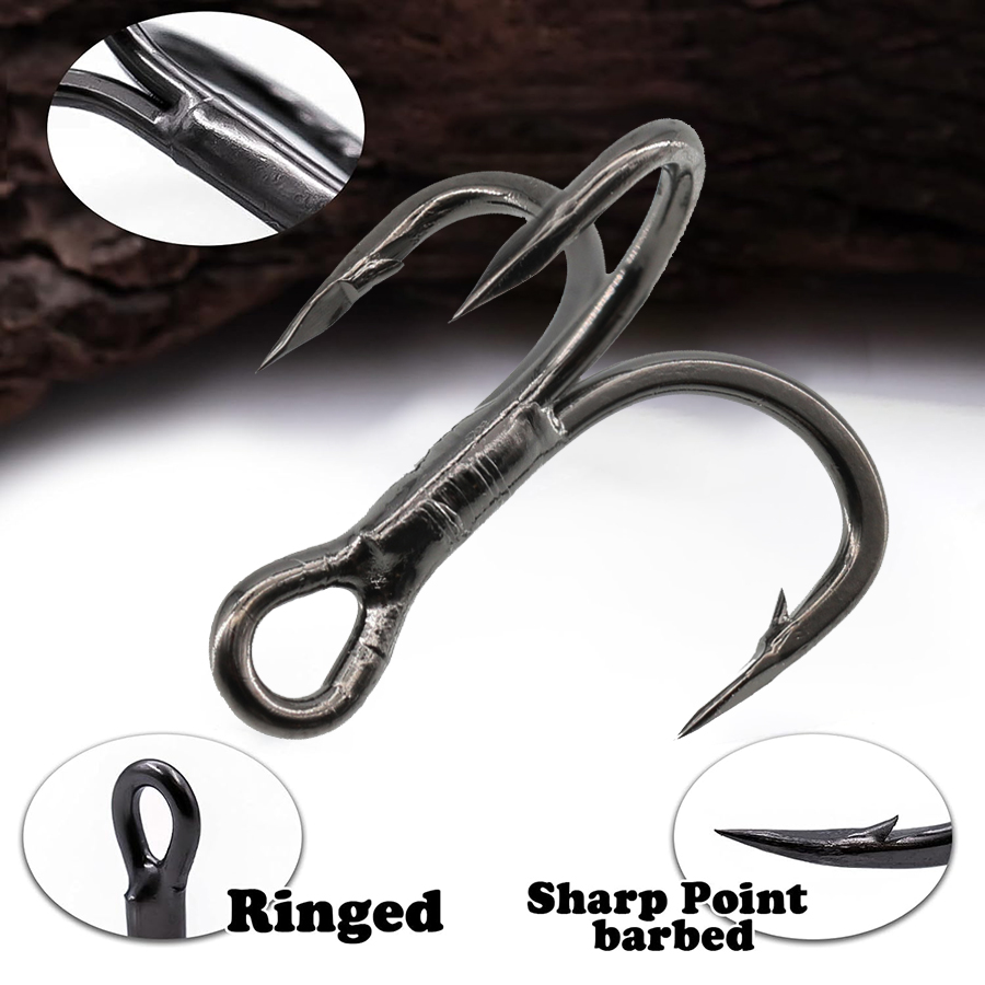 6X Fishing Treble Hooks Black  - Fishing Hook Assortment บทวิจารณ์และราคา