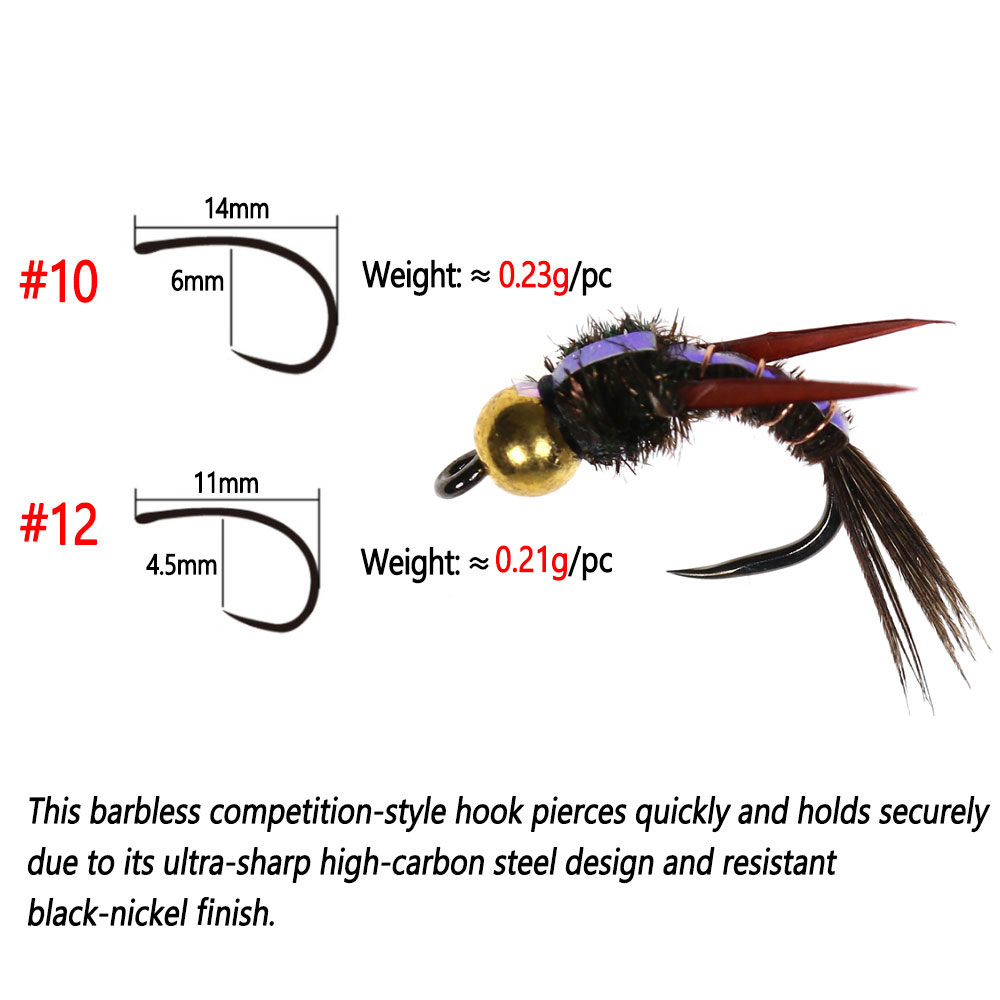 Bimoo 8pcs Brass Beadhead Evil - Fishing Hook Barbless บทวิจารณ์และราคา