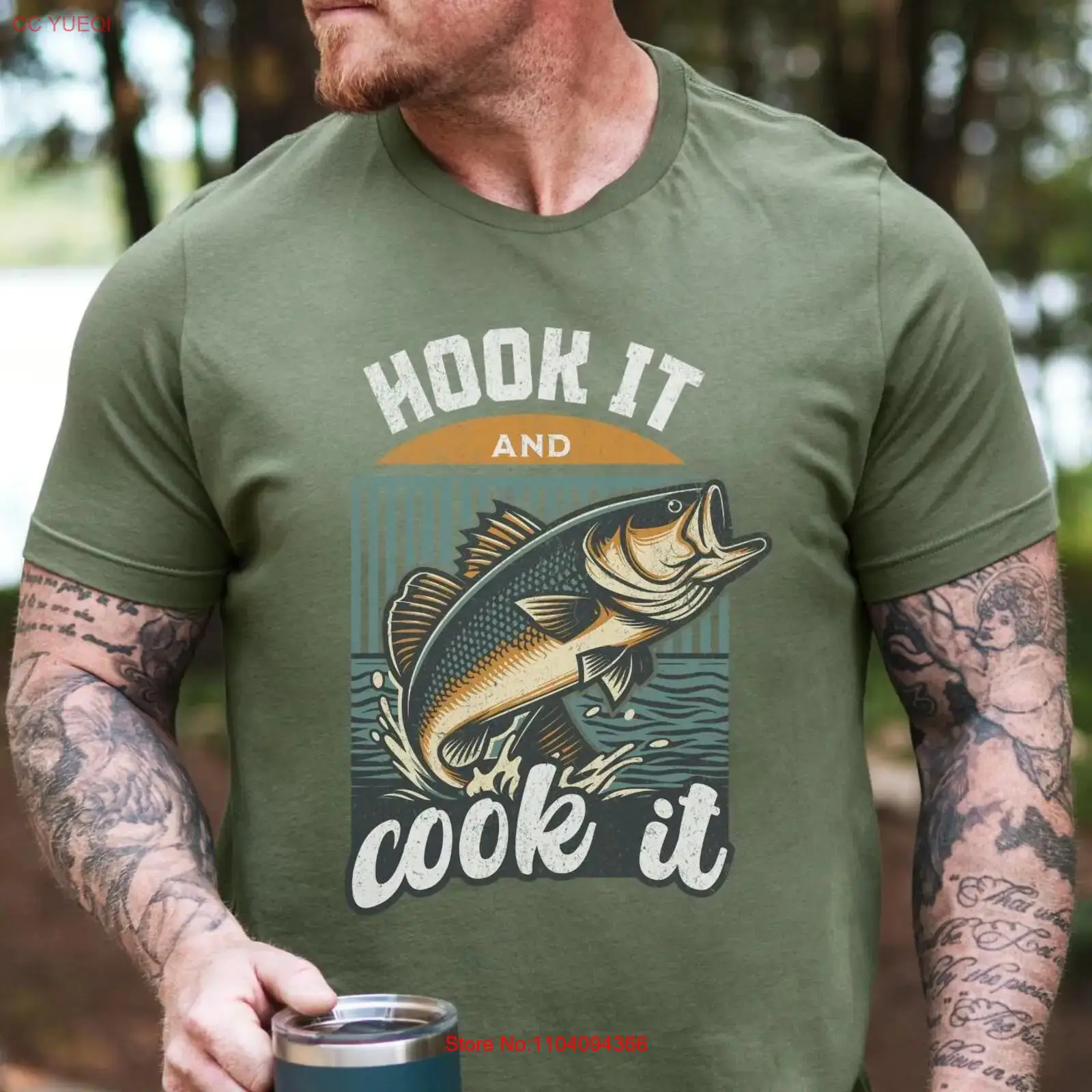 Vintage Bass Fishing T Shirt H - Fishing Hook บทวิจารณ์และราคา