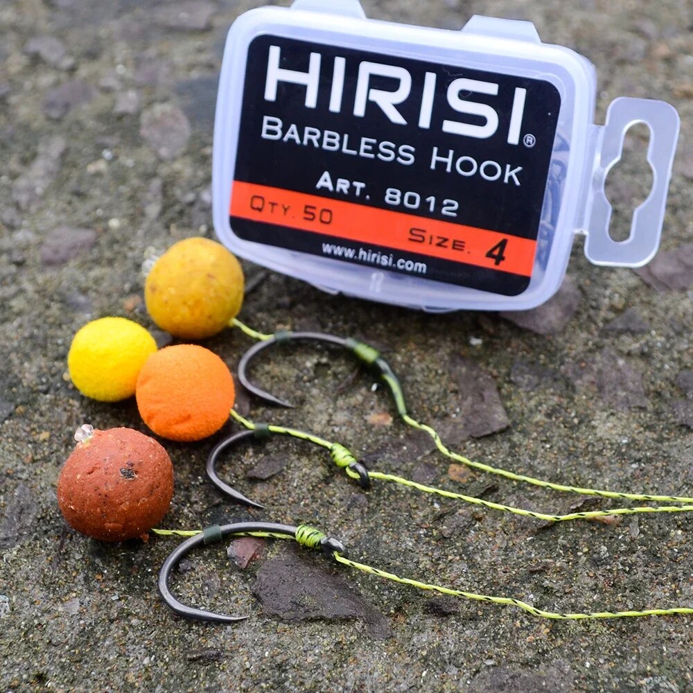 Hirisi 50pcs Coating High Carb - Fishing Hook Barbless บทวิจารณ์และราคา