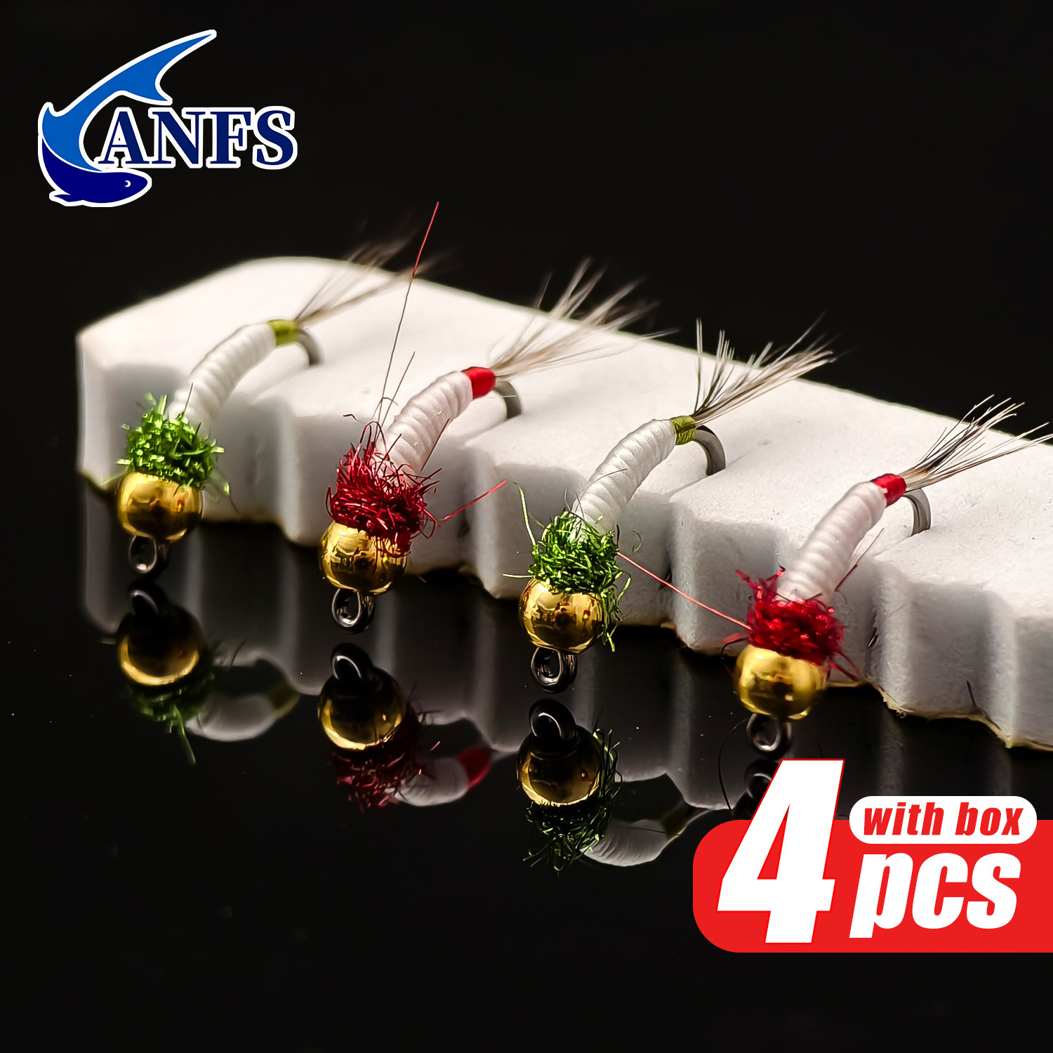 ANFS 4pcs Midge Nymph Flies As - Fishing Hook Assortment บทวิจารณ์และราคา