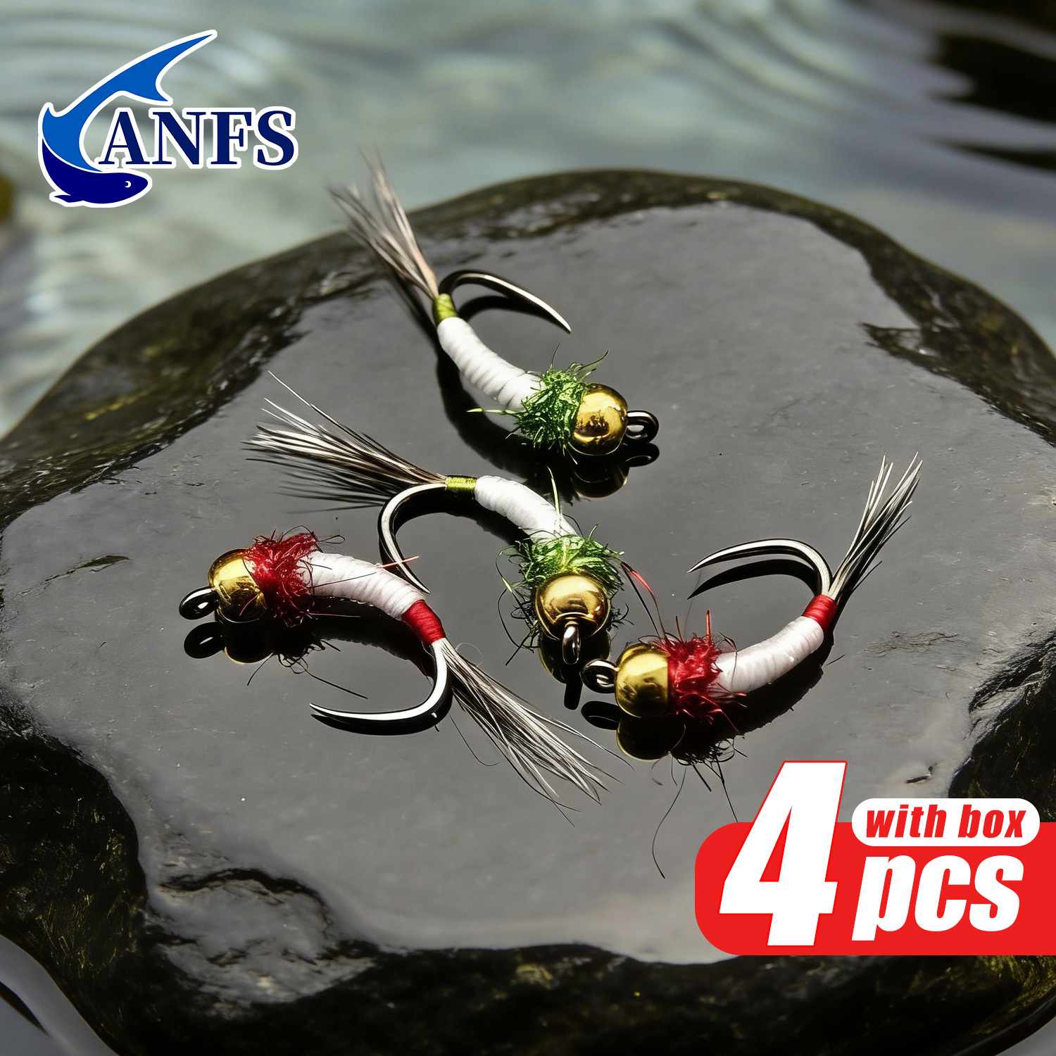 ANFS 4pcs Midge Nymph Flies As - Fishing Hook Assortment บทวิจารณ์และราคา